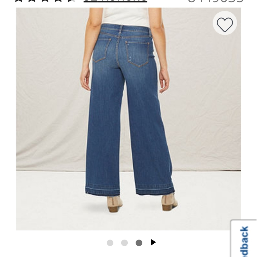 A. N. A wide leg frayed bottom jeans - Picture 2 of 7
